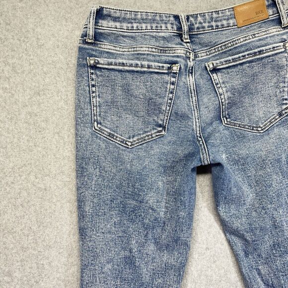 BKE Stella Slim Fit Low Rise Flare Jeans Women’s 28x32 Stone Wash Open Hem - Picture 11 of 16